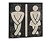 Bathroom Wall Art Funny Wood Sign for Mens and Womens Unisex Door or Decoration
