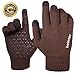 Achiou Winter Knit Gloves Touchscreen Warm Thermal Soft Lining Elastic Cuff Texting Anti-Slip 3 Size Choice for Women Men
