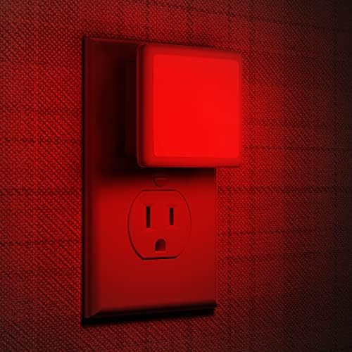 LOHAS 4 Pack Red LED Night Lights, Plug into Wall Light with Dusk to Dawn Sensor, Red Plug in