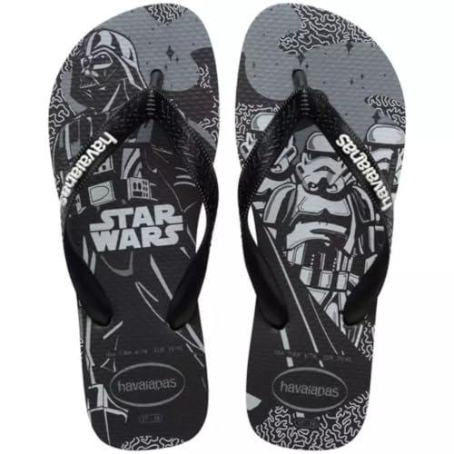 Havaianas Chinelos Star Wars, Preto e Cinza, Estampa Darth Vader e Stormtrooper Unissex