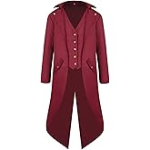 Boys Medieval Tailcoat Jacket Halloween Costumes, Gothic Steampunk Vintage Victorian Frock Uniform Coat