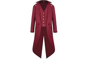 SIAEAMRG Renaissance Steampunk Tailcoat Halloween Costumes for Men, Retro Pirate Victorian Gothic Medieval Jacket