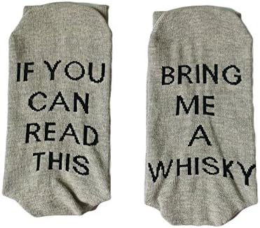 Must Rose Unisex Cotton Socks IF YOU CAN READ THIS BRING ME chocolate Socks (One Size, Dark grey)