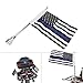 E-Most Motorcicle Flag and Flag Mount 6 x 9 Inch Thin Blue Line Flag with Flag Holder 1/2'' Flagpole Brackets Fit for Harley Honda Goldwing CB VTX CBR Suzuki Yamaha