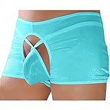YiZYiF Men's Lingerie Open Crotch Boxer Briefs Underwear Sold by SHIFANG (2Pcs Turquoise)