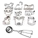 9 PCS Cookie Cutters and Ice Cream Scoop, Prevent Rust Cookies Tool,No Deformation Biscuit Cutter Set for Kids