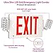 Ultra Slim Red Combo Exit Sign with Emergency Lights,120-277V Double Face LED Combo Emergency Light with Adjustable Two Head and Backup Battery Commercial Grade, UL Certified, 5 Years Warranty- 2 Pack