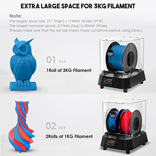 Eibos 3D Printer Filament Dryer Box CYCLOPES, 100W PTC Heater