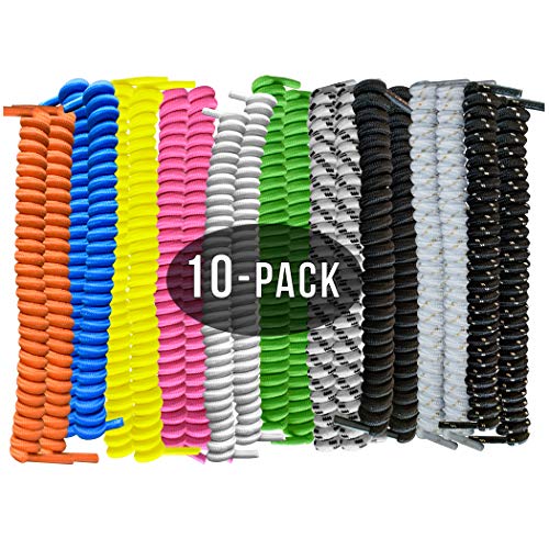 FOOTMATTERS Curly No Tie Shoe Laces - Elastic Spring Laces (Multicolor - 10 pair) - Thumbnail 7
