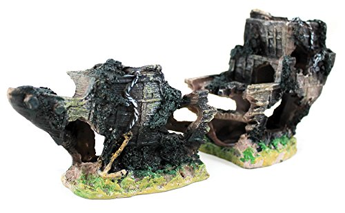 Aqua One U-329 Shipwreck Aquarium Ornaments, Small, 25 x 12.5 cm, 2-Piece