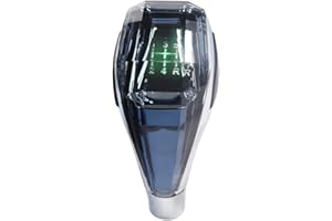 FIBROXIFY Luejnbogty Car Universal LED Crystal Handles Manual Transmission Gear Shift Knob Lever Stick Head for, Black & Silver, 500292155