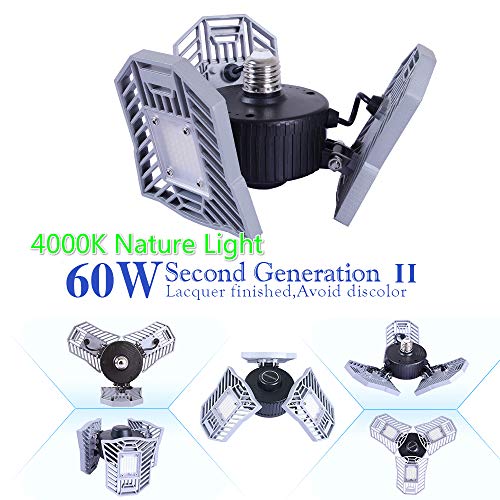4000k E26 Garage Lighting,Led Bulb 60w 6000LM,Led Garage Ceiling Lights,led Garage Lights,Garage Light Bulb,led Bulb for Garage,led Shop Light,Workshop Light (Naturelight(4000K), 60W”Ordinary”)