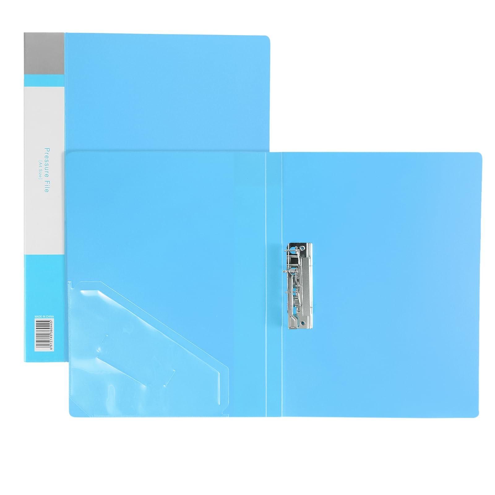 PATIKIL 9.3x12.2 Punchless Binder Clamp, 2 Pcs Plastic Single Strong Clip Clamp Binder Without Rings Sheet File Folder Protector for A4 Size Paper Office, Blue