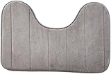 YCCTEAM® U-shaped High Density Space Memory Cotton Toilet Bathroom Carpet Floor Mat (15.7 x 23.6 Inch ,Grey)