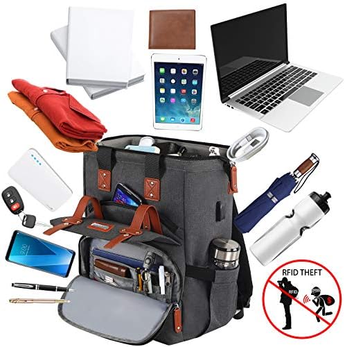 Travel Laptop Backpack, Doctor Teacher Work RFID Anti Theft Durable Laptops Backpack with USB Charging Port, Water Resistant Wide Open College School Computer Bag for Men Women Fits 15.6 Inch Notebook 2 Travel Laptop Backpack, Doctor Teacher Work RFID Anti Theft Durable Laptops Backpack with USB Charging Port, Water Resistant Wide Open College School Computer Bag for Men Women Fits 15.6 Inch Notebook