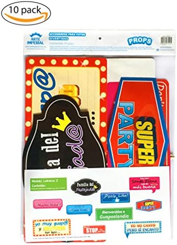 Birthday Photo Booth Props โ 10 pieces, Ready to use for Birthday, Baby Shower, for Party or any event, Signs and Decorations, Big Signboard, Funny placard, ideas for Birthday, Spanish
