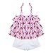 BOBORA Baby Girl Floral Ruffled Vest Tops T-Shirts+ Shorts 2 Pcs Clothing Sets