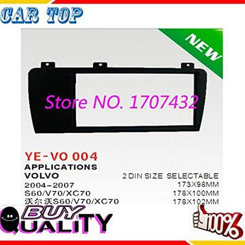 Double Car Radio Fascia for Volvo XC70 V70 S60 2004-2007 Trim Surround CD Dashboard Panel Audio Frame (178mmX102mm)