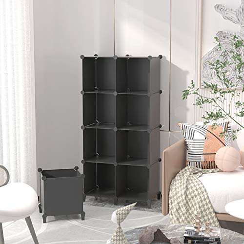 SIMPDIY Storage Modular Cubes 6 Cubes Black (93x93x30cm) Plastic