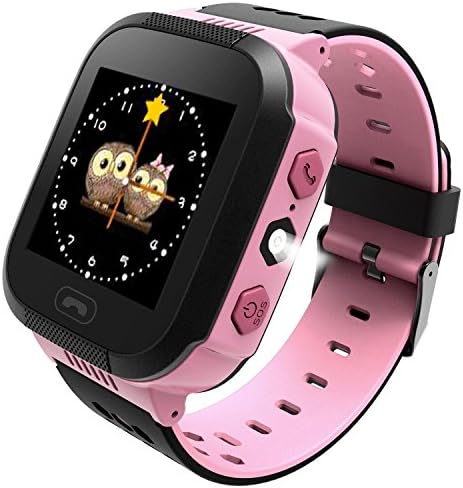 GUIGSI Kids Smart Track Phone Watch Touchscreen SOS Pedometer Android/iOS Smartphone, GPS Tracker Watch Smart Wrist Watch Great Gift for Children Boys Girls, pink