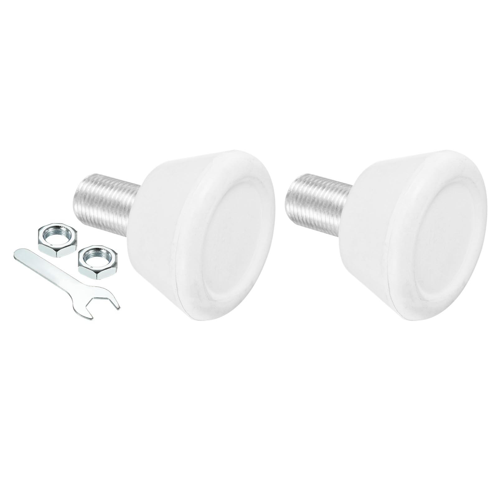 M METERXITY Roller Skate Stopper - 82A Rubber Brake Block Toe Stops, Adjustable with Bolts, Apply to Roller Skate (0.6 Inch Dia Thread, White)