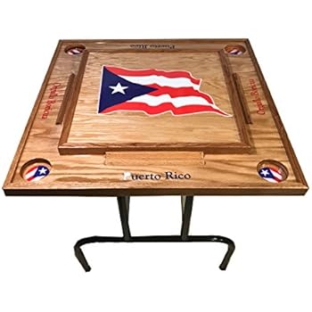 latinos r us Puerto Rico Domino Table with The Flag