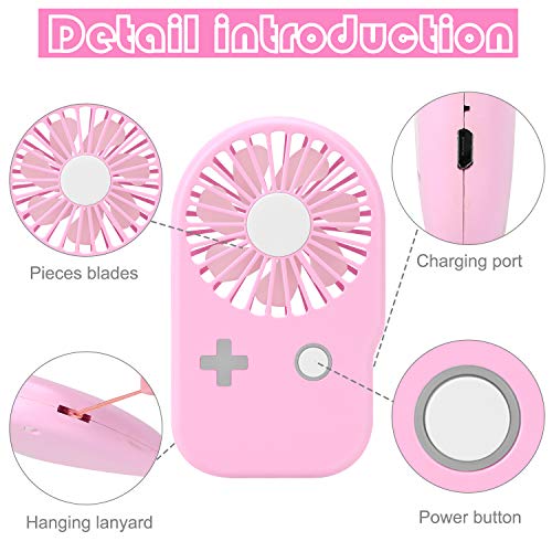 Aluan Mini Handheld Fan Powerful Small Personal Portable Fan Speed Adjustable USB Rechargeable Cooling for Kids Girls Woman Home Office Outdoor Travel