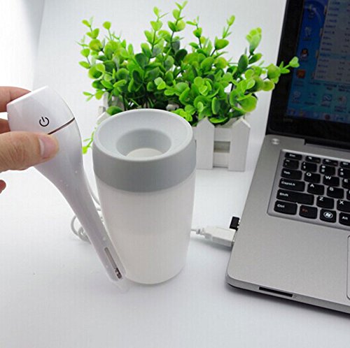 Smart Frog Portable Mini USB Car Humidifier Cool Mist Humidifier Air Purifier for Room and Car with Water Bottle (Blue)