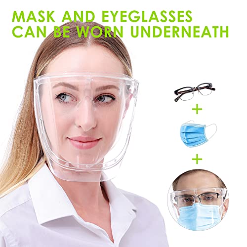 EWA (5 Replaceable Visors Packed) Clear Safety Face Shield, Super Lightweight HighDefinition