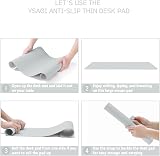 YSAGi Non-Slip Desk Pad 90x43 cm Waterproof PVC Leather Large Mouse Pad Silver view 6