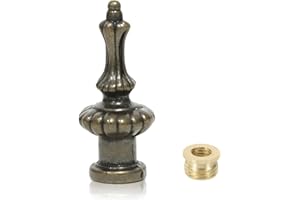 OMOBANU Crown Finials for Lamps Antique Brass Compatible with Thread 1/8" and 1/4-27 Lamp Finials Decorative Screw Cap for Lamps Shade Holder, Bracket Harp Top, Replacement Lamp Toppers Screw Cap