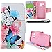 Moto G Case (1st Gen), iYCK Premium PU Leather Flip Folio Carrying Magnetic Closure Protective Shell Wallet Case Cover for Moto G (1st Gen) with Kickstand Stand - Butterfly Flower