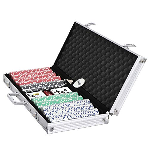 JungleA 500 Poker Chips Set 11.5 Gram Dice Style Clay Casino Chips Poker Game Equipment with Aluminum Case - Thumbnail 3