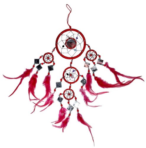 Dream Catcher Red Glitter 9 x 35 cm silver TF43