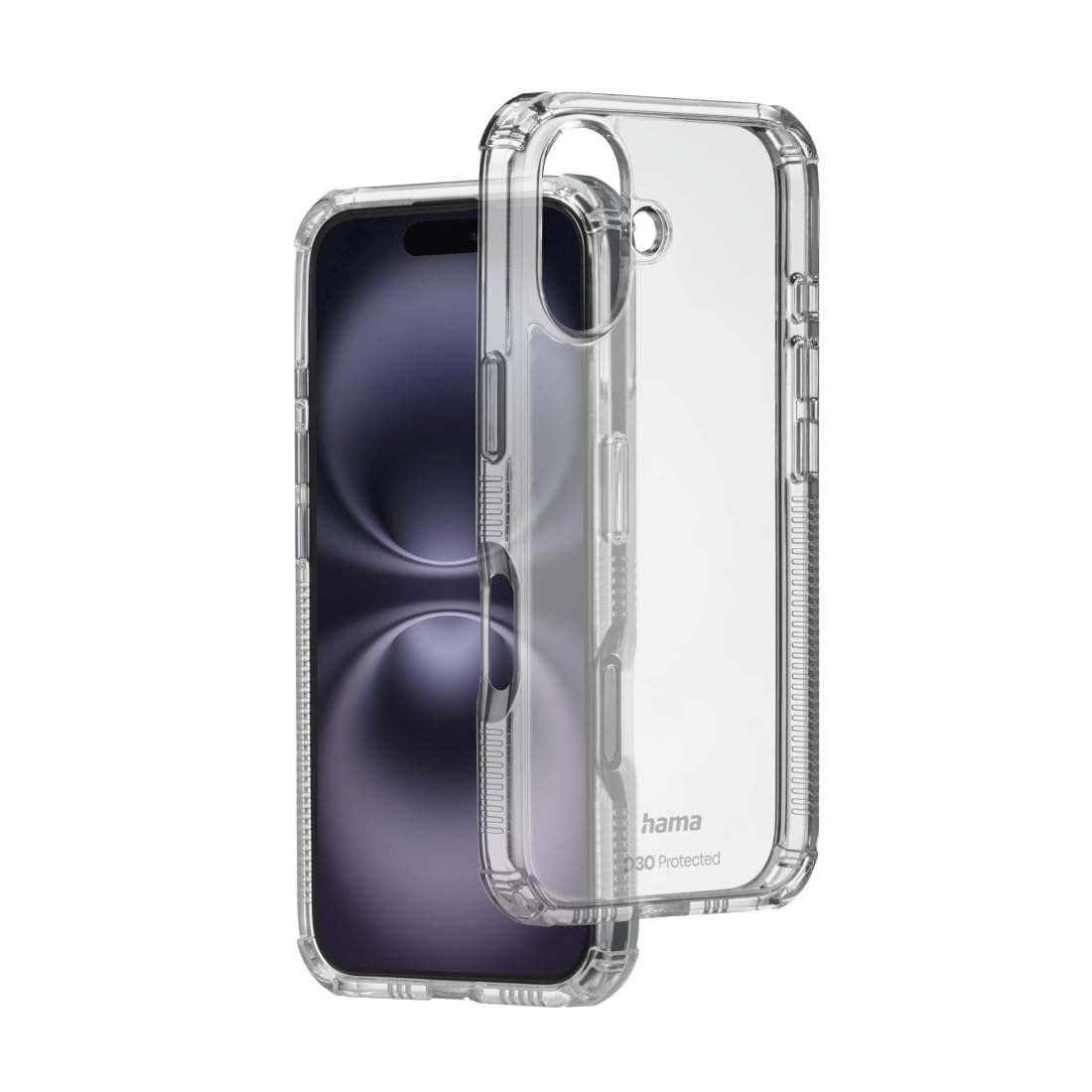 Hama Extreme Protect Mobile Phone Case for Apple iPhone 16 Plus (Bumper D3O Licence, Shockproof, Drop-Proof and Shatterproof, Transparent iPhone without Yellowing, for Inductive Charging)