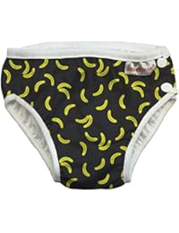 ImseVimse Eco Friendly Reusable Swim Diaper Made of Organic Cloth Sized for Infant to Toddler Boys (Black Banana, SL 3-4T (28-37 lbs))