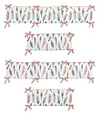 Sweet Jojo Designs Crib Bumper Pad for Feather Collection Baby Girls Bedding
