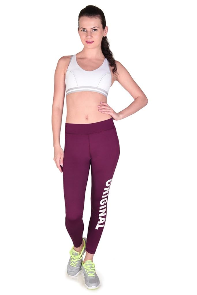 onesport women's polyester spandex jersey wine tights(onsp12wn-p)