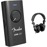 Fender Link I/O Portable USB-C Audio Interface, Fits in Your Pocket, Provides Pristine, Bi-directional Audio over USB connection Bundle with Polsen HPC-A30 Closed-Back Studio Monitor Headphones