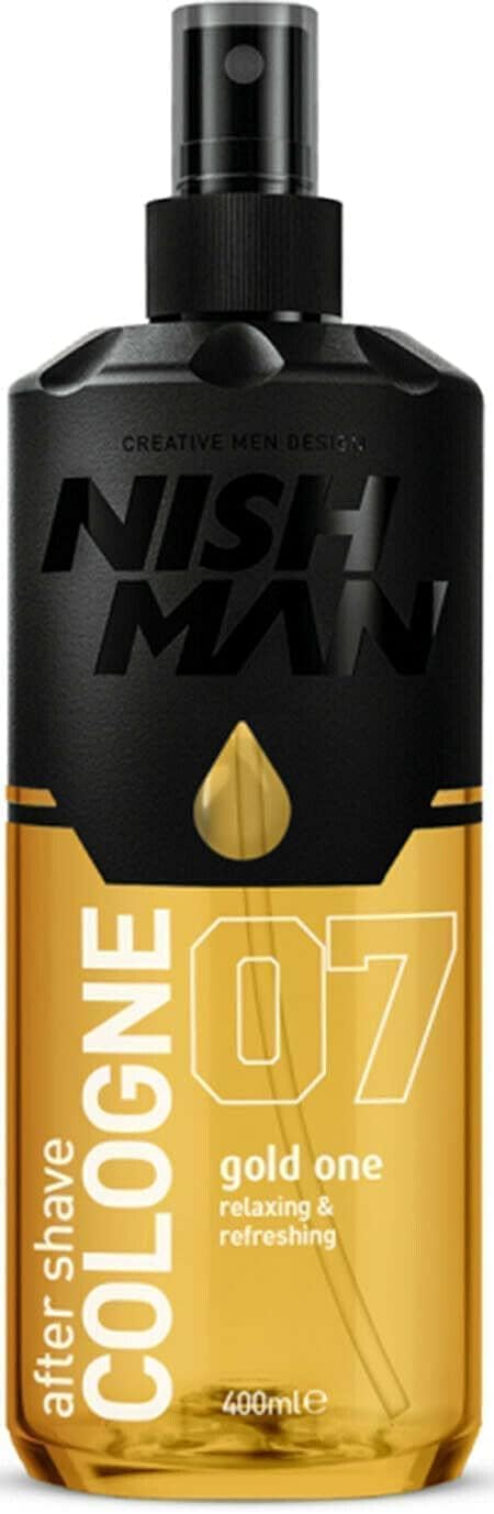 Nishman Gold One 07 After Shave Cologne 400ml Men Relaxing Refreshing Spray