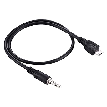 Amazon Com Wblue 3 5mm Male To Micro Usb Male Audio Aux Cable Length About 40cm Industrial Scientific
