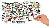 Kicko Ocean Animals 2.25 Inches - Pack of 90 - Assorted Ocean Figures Aquatic Animal Toys - for Kids Great Party Favors, Bag Stuffers, Fun, Toy, Gift, Prize