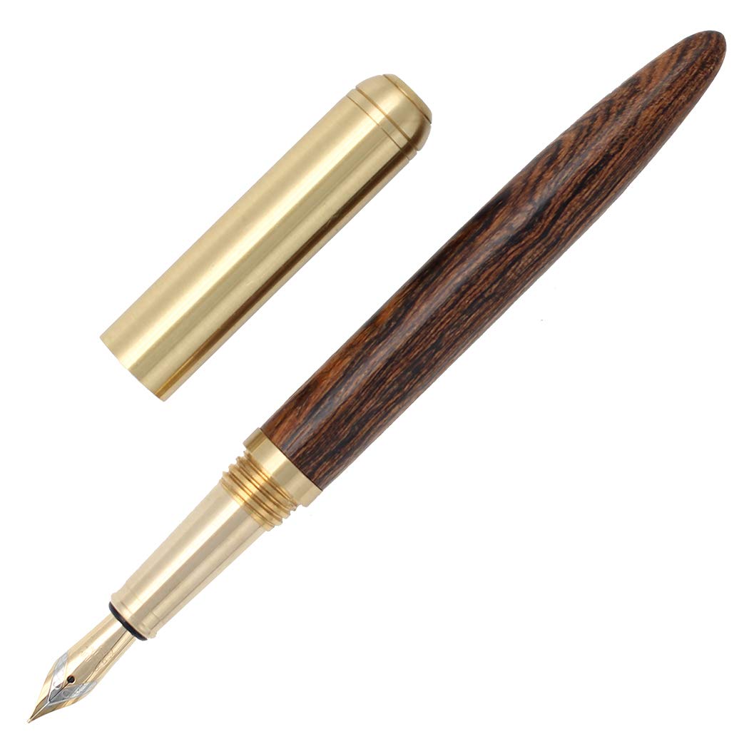 Gullor Handcrafted Rosewood Fountain Pen, Smooth and Easy Writing for Signature, Medium Nib, Brown Wood