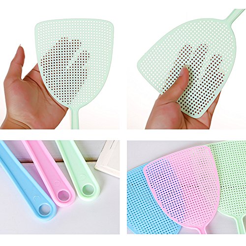Fly Swatter, Strong Flexible Manual Swat Set Pest Control, Assorted Colors, 3 Pack - LOOKISS (3 Pack)