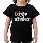 Big Sister Shirt for Girls Toddler Kids Pregnancy Announcement Promoted to Big Sis T-Shirt Summer Short Sleeve Top