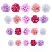 Pink Tissue Paper Flowers Pom Poms Set - 20pc Assorted Sizes for Wedding Birthday Baby Shower Party Decorations - Light Pink, Purple, Rose, White Backdrop Decor Kit