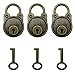 Hyamass 3pcs Vintage Antique Style Mini Archaize Padlocks Key Lock with Keys (Bronze)