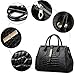 Jack&Chris Ladies Top Handle Tote Bag for Women Crocodile Embossed Purses and Handbags on Clearance, WBDZ024 (Black)