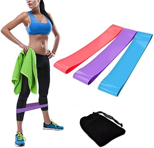 Resistance Loop Bands, Exercise Bands, Hinpia Set of 3 Premium Home Sport Bands Great for Workout Fitness, Improving Mobility and Strength, Rehab, Pilates and Yoga