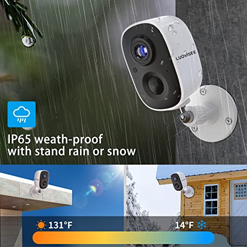 Luovisee Wireless Home Security Camera Outdoor WiFi with Light Night